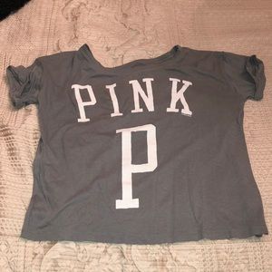 NWT Victoria’s Secret PINK Gray Shortsleeve Top!